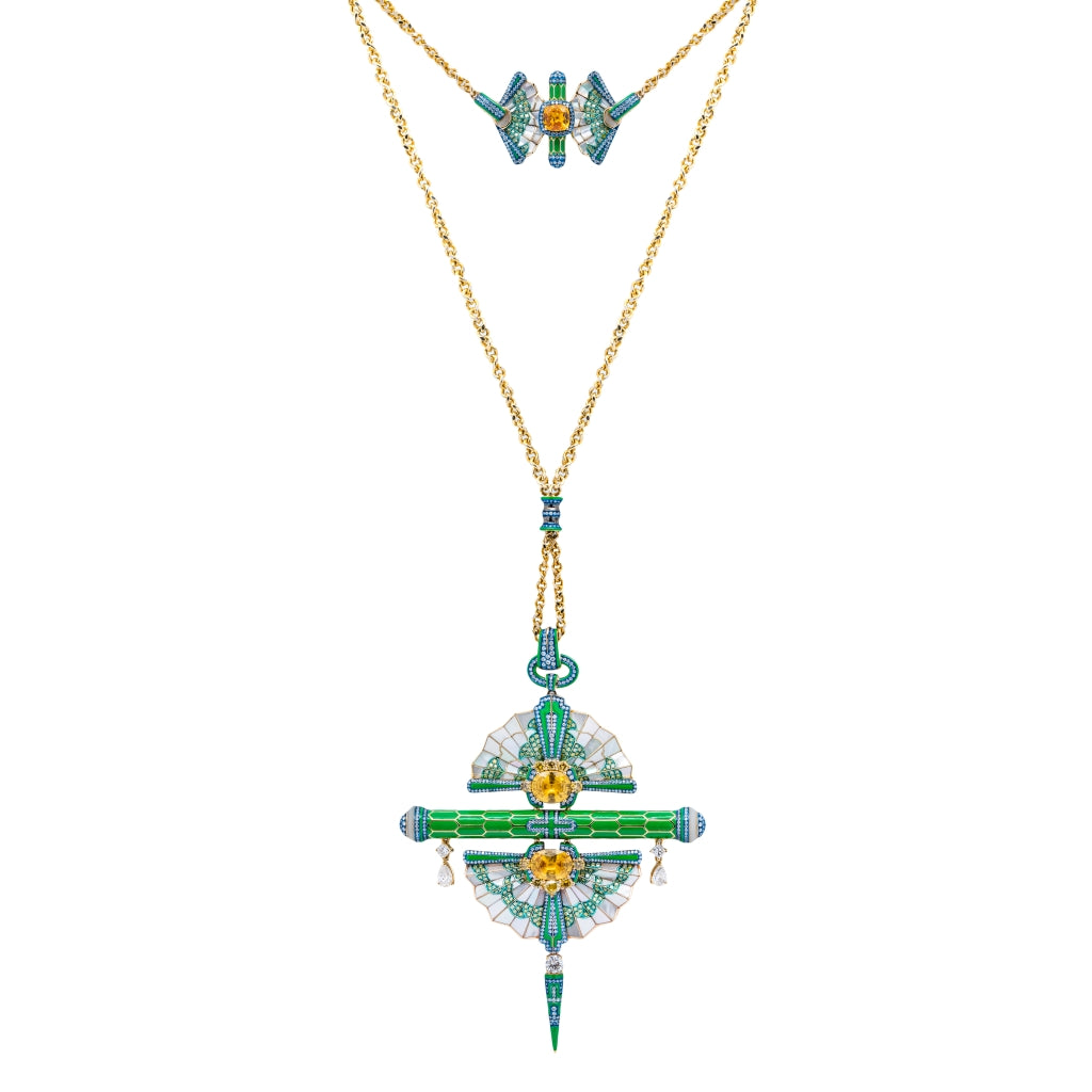 The Dancing Fan Perfume Bottle Necklace